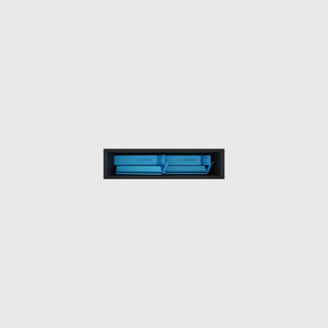 Compact bag clip drawer organiser module — 1×4 narrow strip, 29.5×118mm, food-safe PLA bioplastic