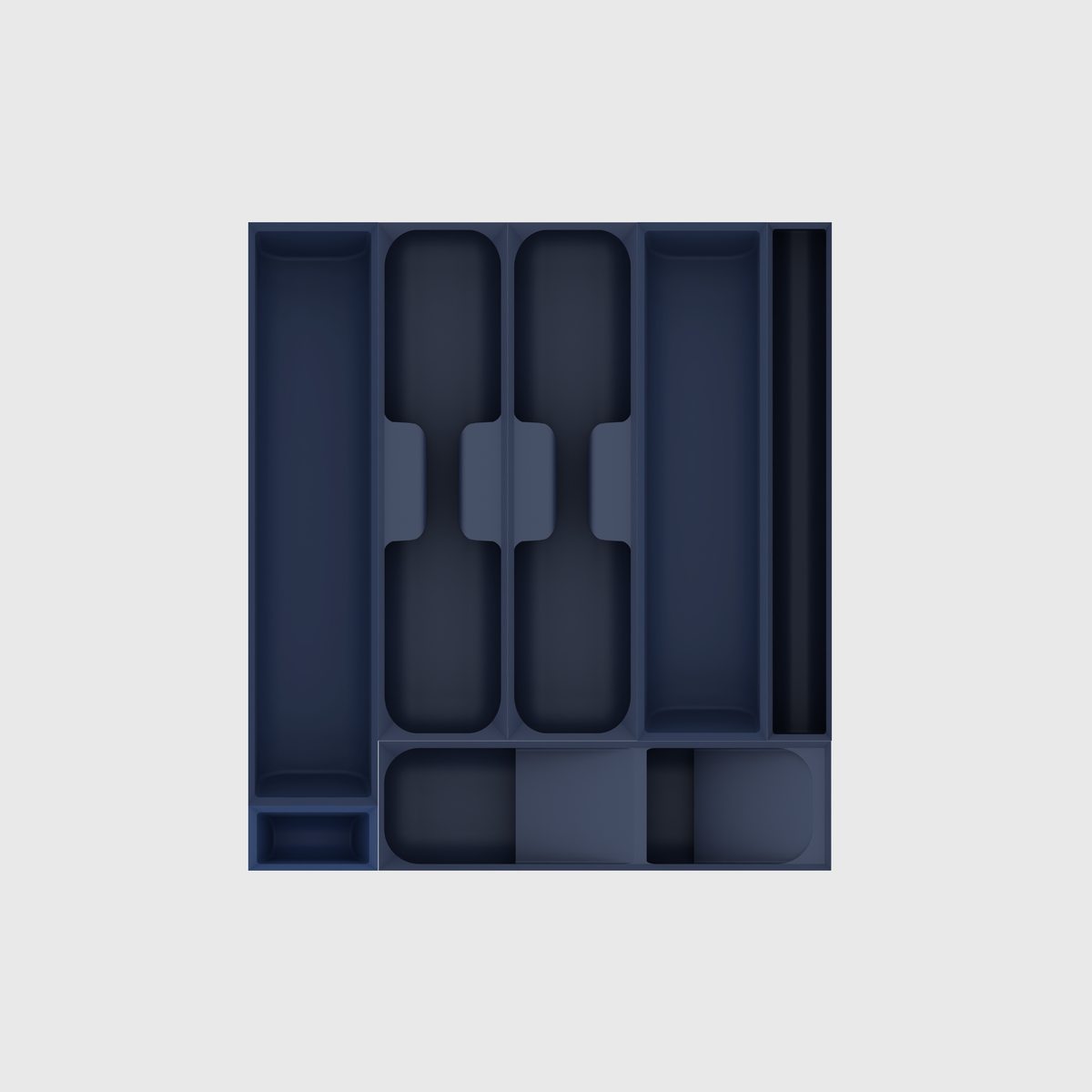 Army Blue seven-module cutlery organiser set without utensils