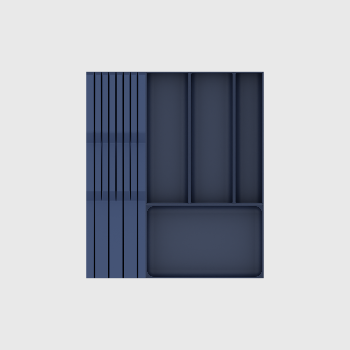 Army Blue five-module cutlery and chef knife drawer set, empty modules