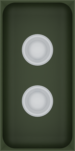Olive Green stock tray with two unbranded coffee capsules
