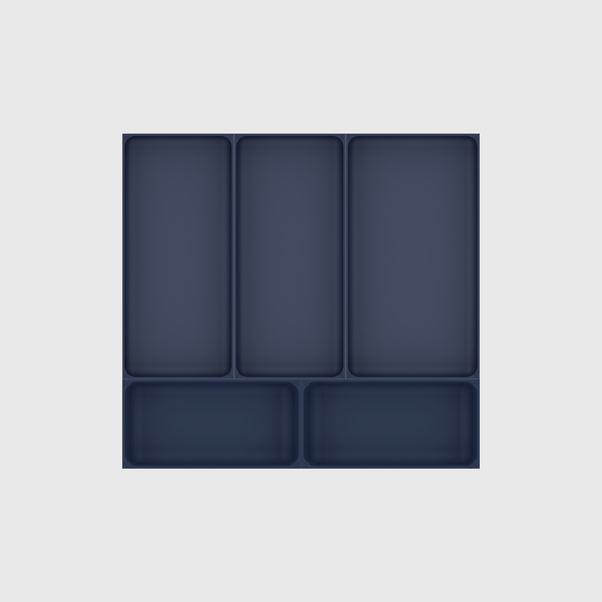 Essentialist Kitchen Tool Drawer Organiser Set – 442.5 × 472 mm — Army Blue empty module layout