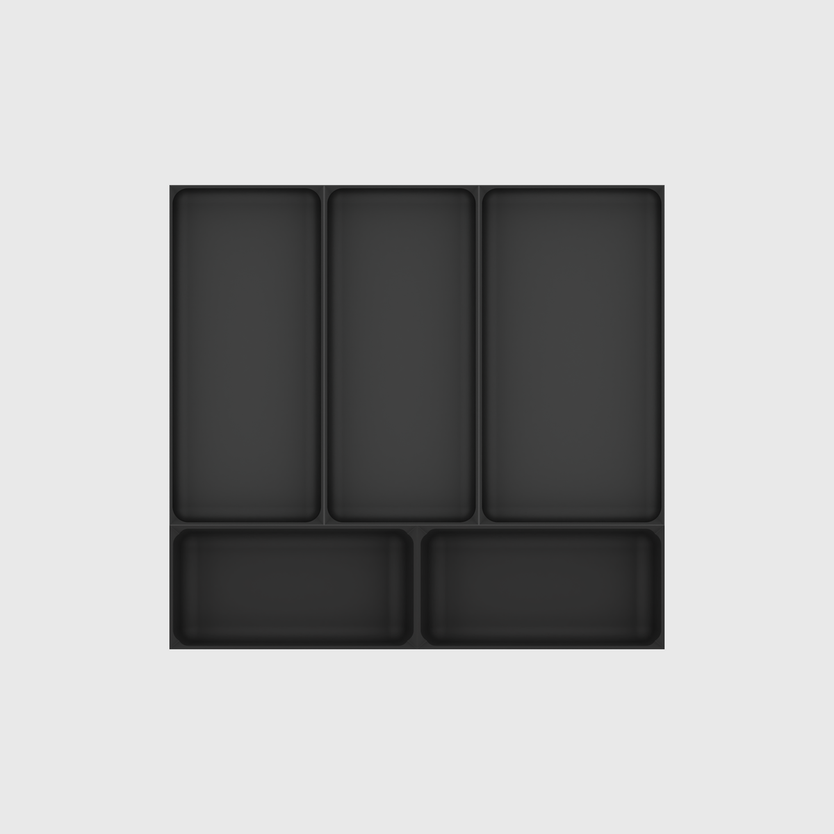 Essentialist Kitchen Tool Drawer Organiser Set – 442.5 × 472 mm — Charcoal Black empty module layout