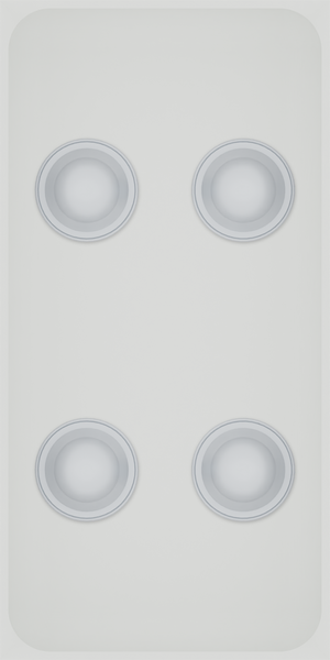 Medium tray organiser – 8×4 in Cotton White, shown with four coffee capsules