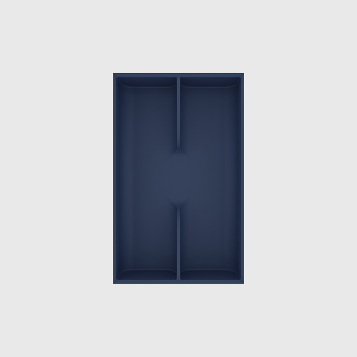 Fork & Spoon Organiser in Army Blue — 8×5 modular drawer organiser, food-safe PLA bioplastic, alternate angle