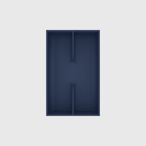 Fork & Spoon Organiser in Army Blue — 8×5 modular drawer organiser, food-safe PLA bioplastic, alternate angle