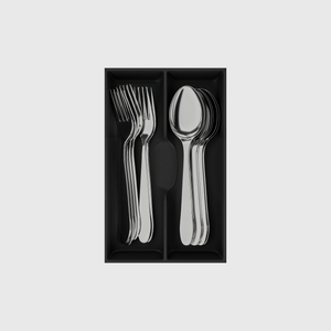 Fork and spoon drawer organiser module — 8×5 grid, 236×147.5mm, food-safe PLA bioplastic