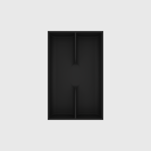 Fork & Spoon Organiser in Charcoal Black — 8×5 modular drawer organiser, food-safe PLA bioplastic, alternate angle