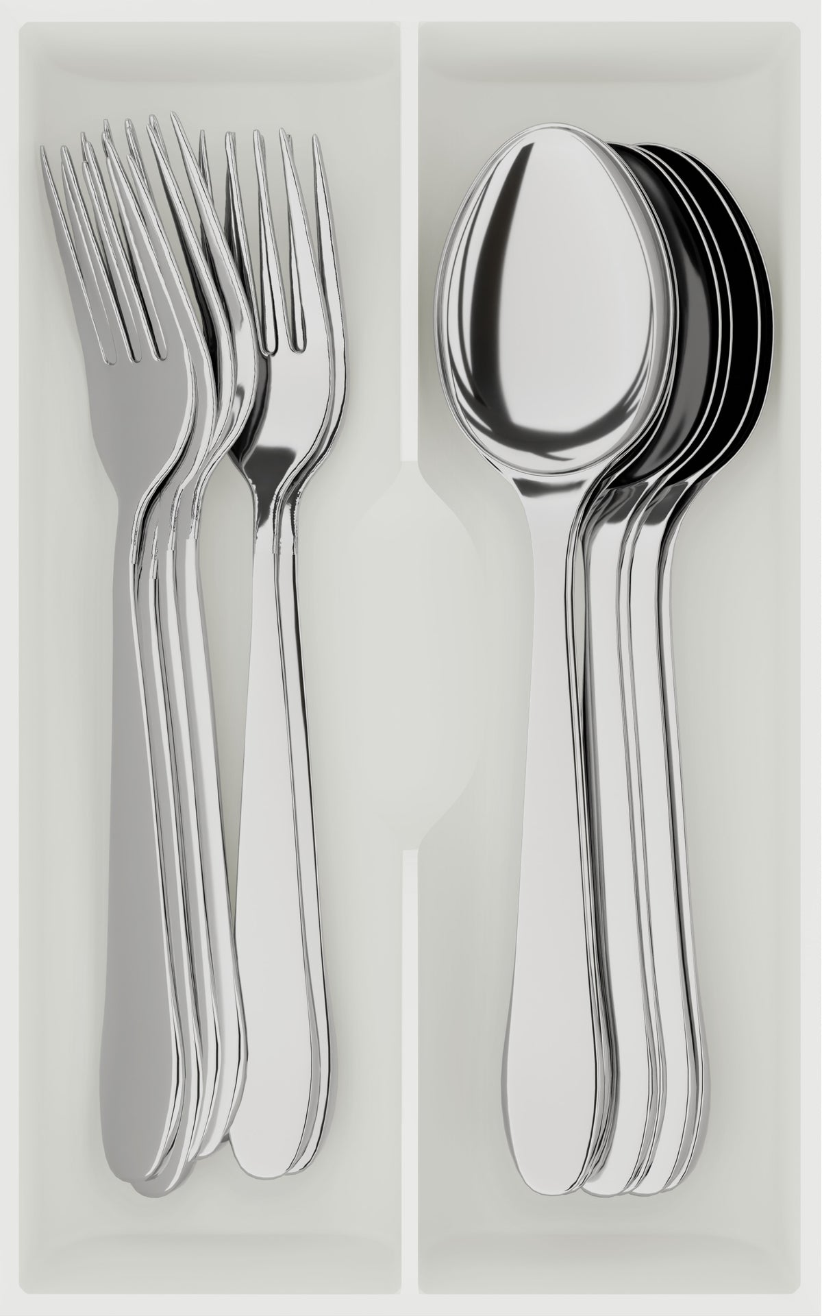 Fork & Spoon Cutlery Module 8x5 - Drawer Builder - Cotton White - Hidden