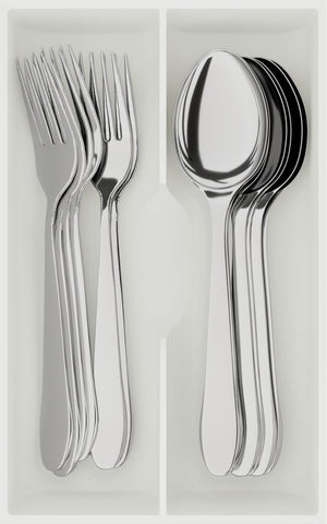 Fork & Spoon Cutlery Module 8x5 - Drawer Builder - Cotton White - Hidden
