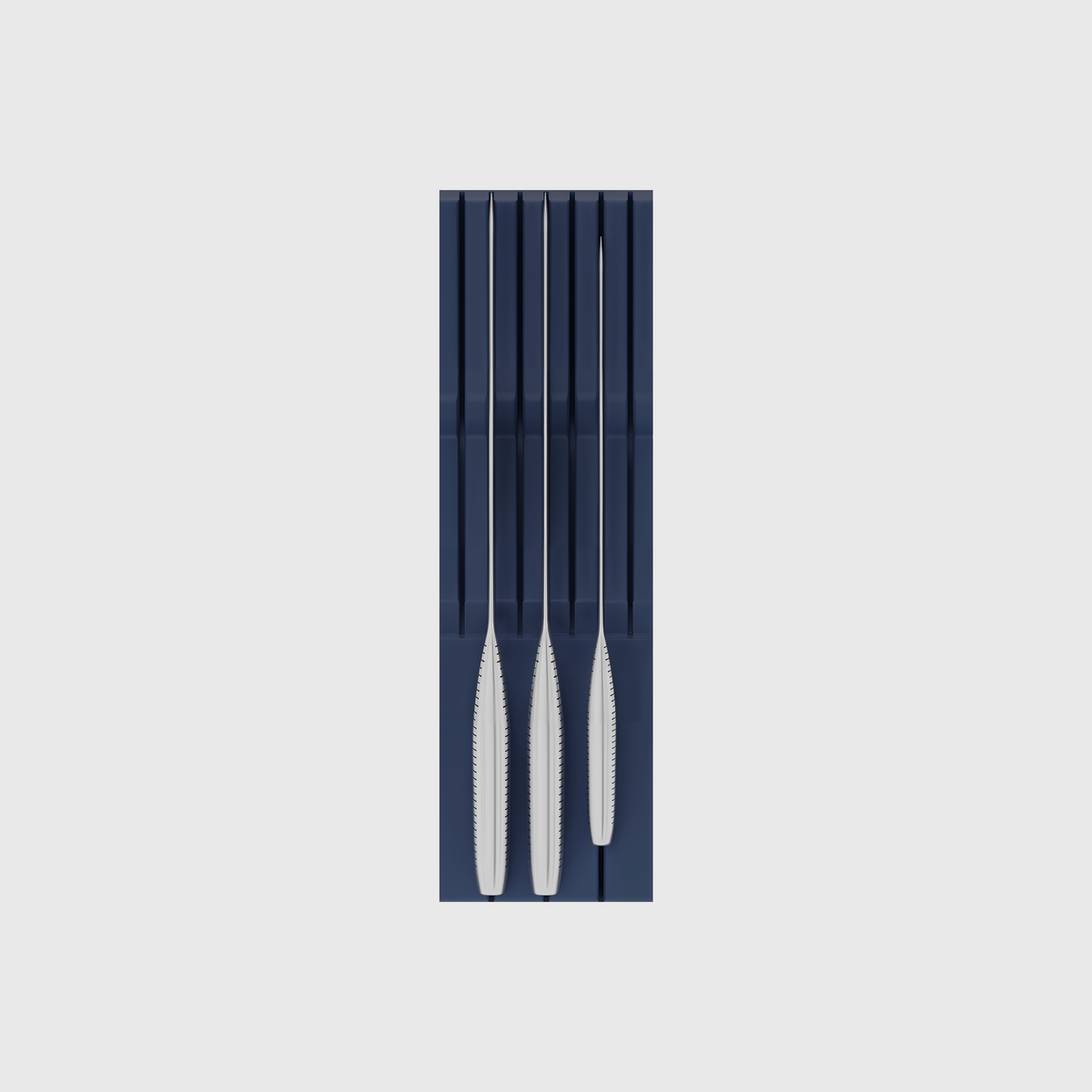 Compact Knife Block Organiser in Army Blue — 10×3 modular drawer organiser, PLA bioplastic