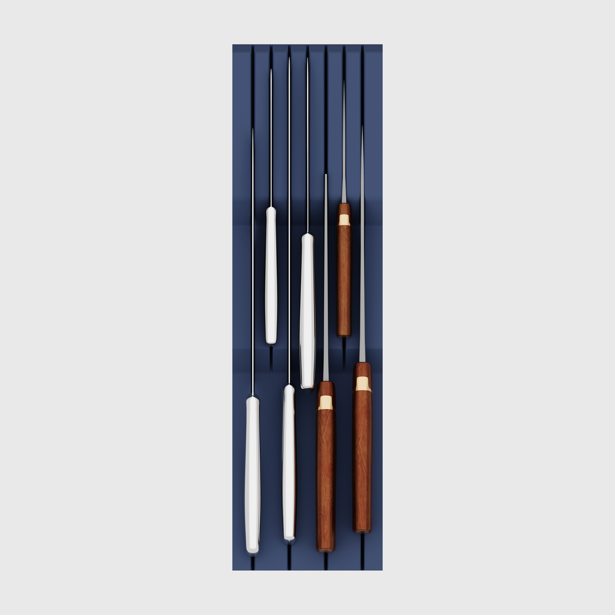 Knife Block Organiser in Army Blue — 14×4 modular drawer organiser, food-safe PLA bioplastic