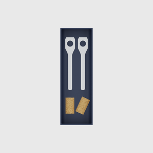 Army Blue 9×3 long cutlery organiser with two bottle openers and two illustrative wine corks, standard product view
