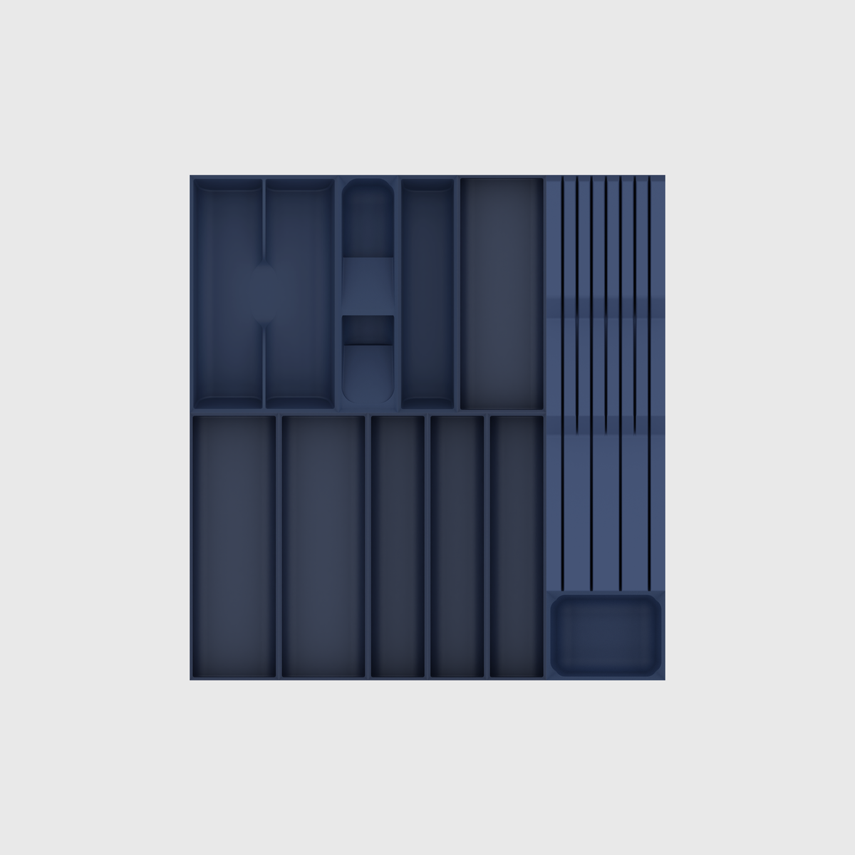 Empty Army Blue eleven-module drawer organiser