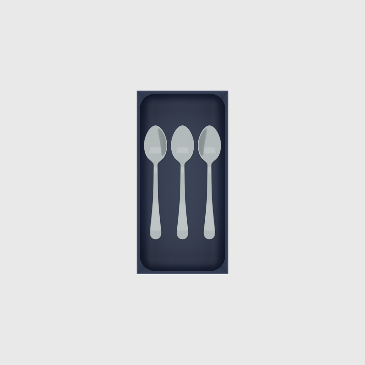 Product view: teaspoons in 6 × 3 tray, armyblue