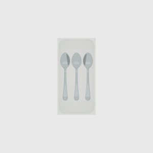 Product view: teaspoons in 6 × 3 tray, cottonwhite