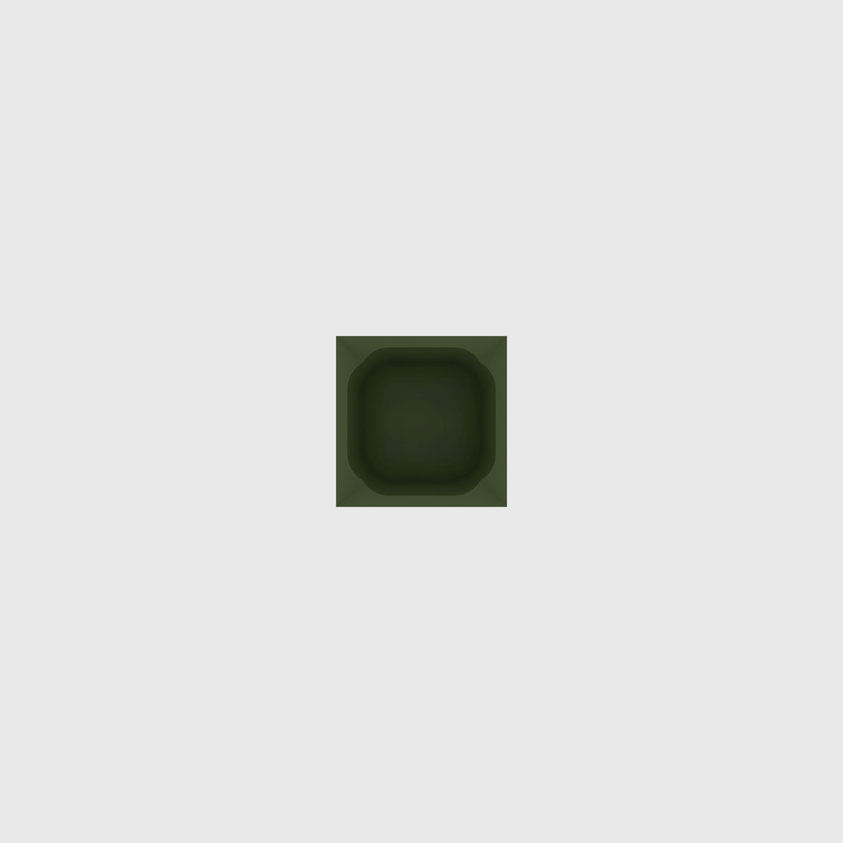 Mini Rectangle Organiser in Olive Green — 2×2 modular drawer organiser, food-safe PLA bioplastic, alternate angle