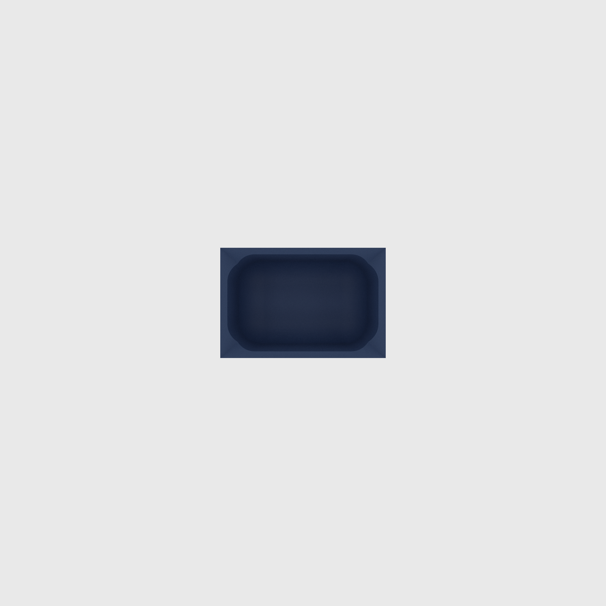 Small Rectangle Organiser in Army Blue — 2×3 modular drawer organiser, food-safe PLA bioplastic, alternate angle