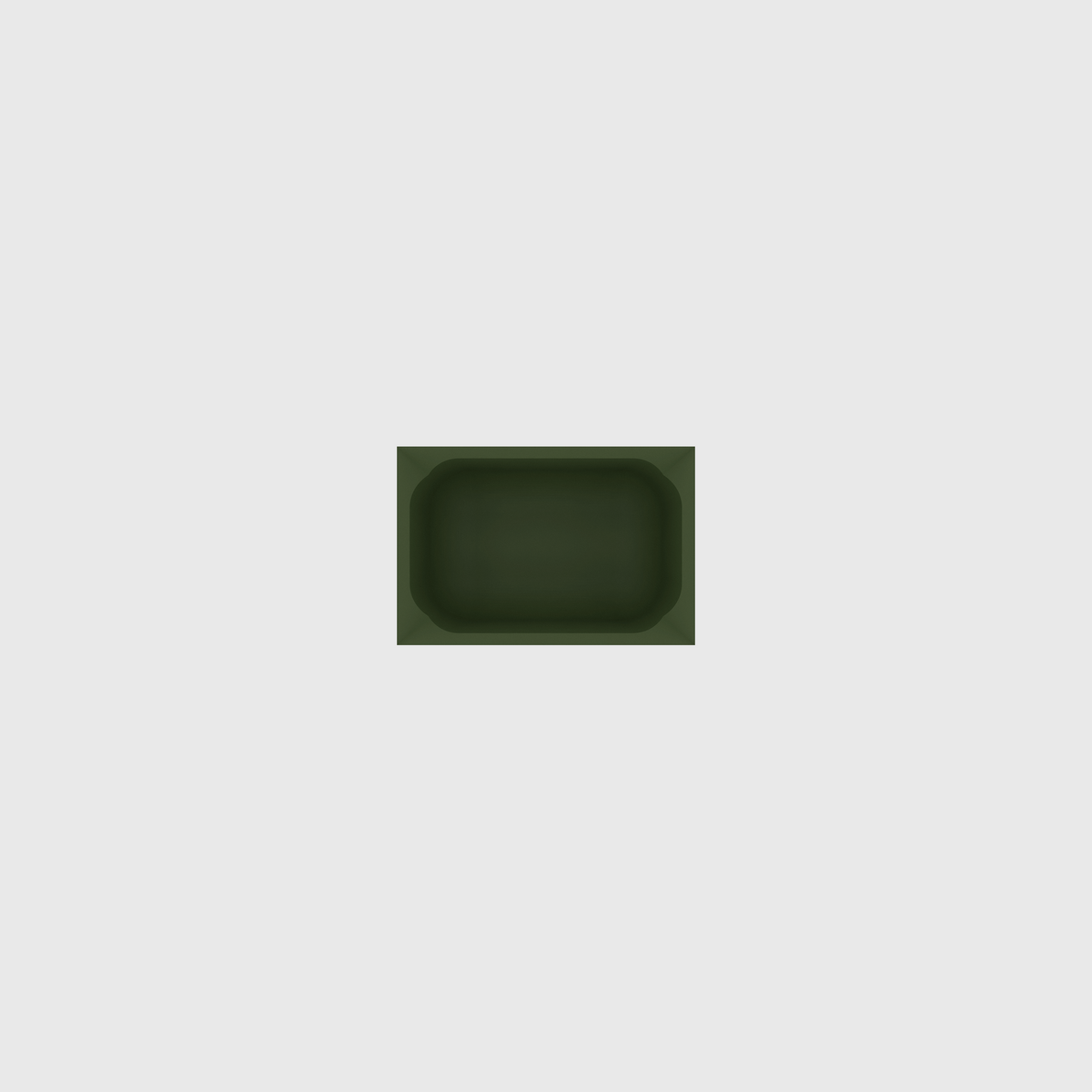 Small Rectangle Organiser in Olive Green — 2×3 modular drawer organiser, food-safe PLA bioplastic, alternate angle