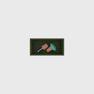 Small Essentials Organiser in Olive Green — 2×4 modular drawer organiser, food-safe PLA bioplastic