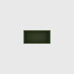 Small Essentials Organiser in Olive Green — 2×4 modular drawer organiser, food-safe PLA bioplastic, alternate angle