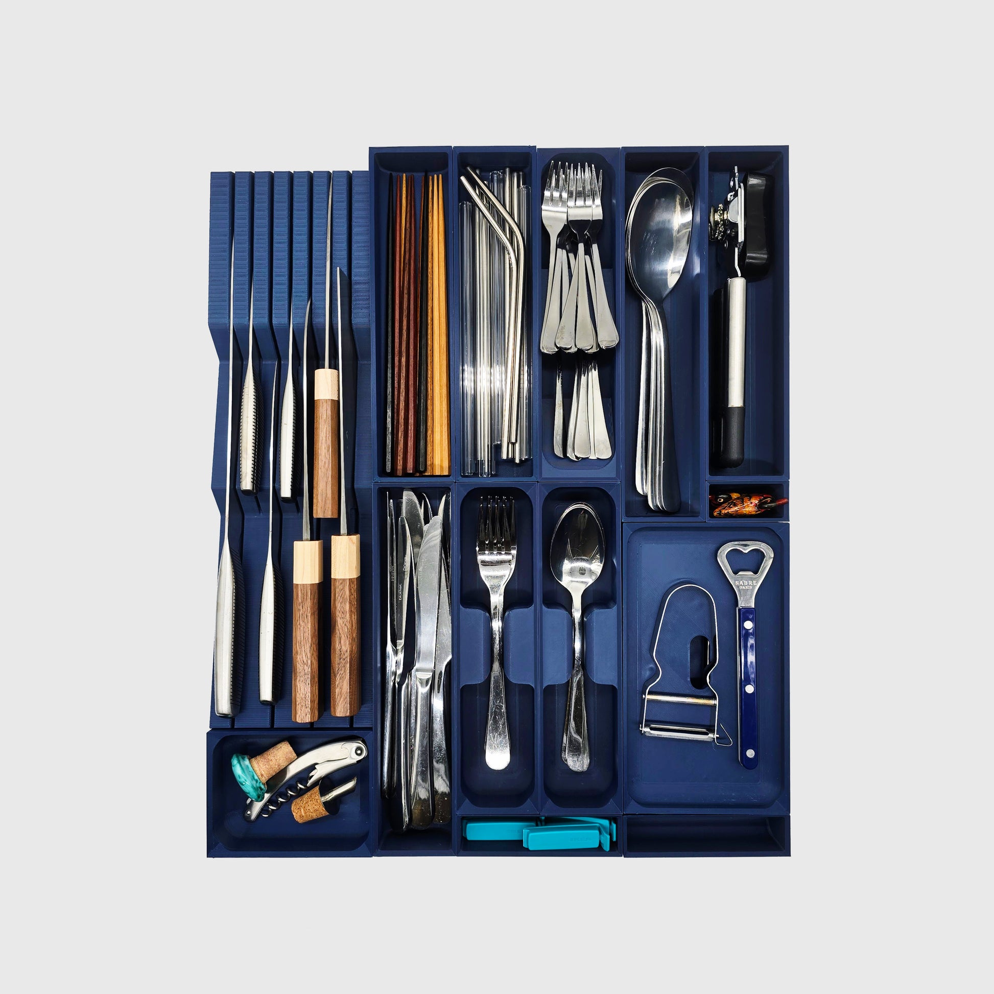 Primary Drawer Organiser - Standard - Army Blue - View 1