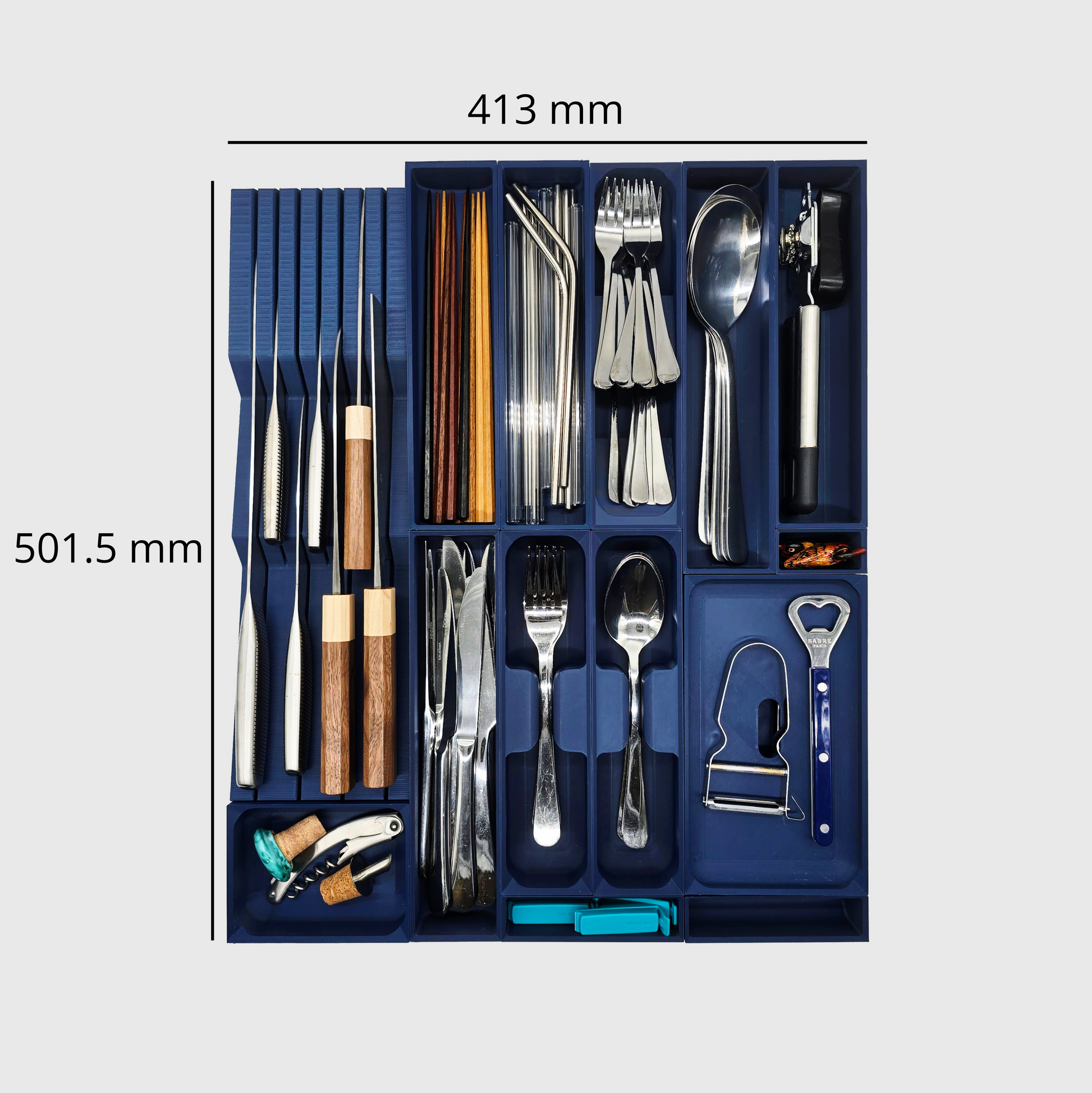 Primary Drawer Organiser - Standard - Army Blue - View 2