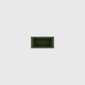 Mini Rubber Band Organiser in Olive Green — 1×2 modular drawer organiser, food-safe PLA bioplastic, alternate angle