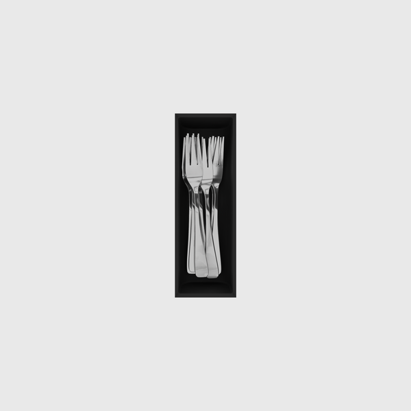 Small utensil drawer organiser module — 6×2 grid, 177×59mm, food-safe PLA bioplastic