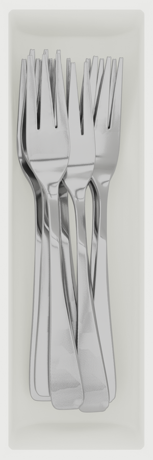 Small Fork & Spoon Module 2x6 - Drawer Builder - Cotton White - Show
