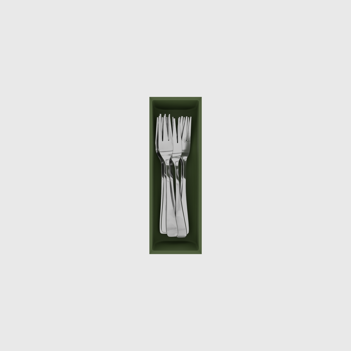 Small Utensil Organiser in Olive Green — 6×2 modular drawer organiser, food-safe PLA bioplastic
