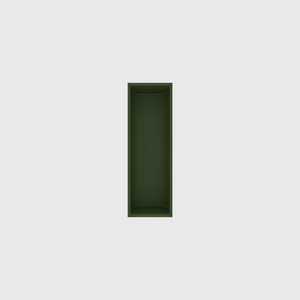 Small Utensil Organiser in Olive Green — 6×2 modular drawer organiser, food-safe PLA bioplastic, alternate angle