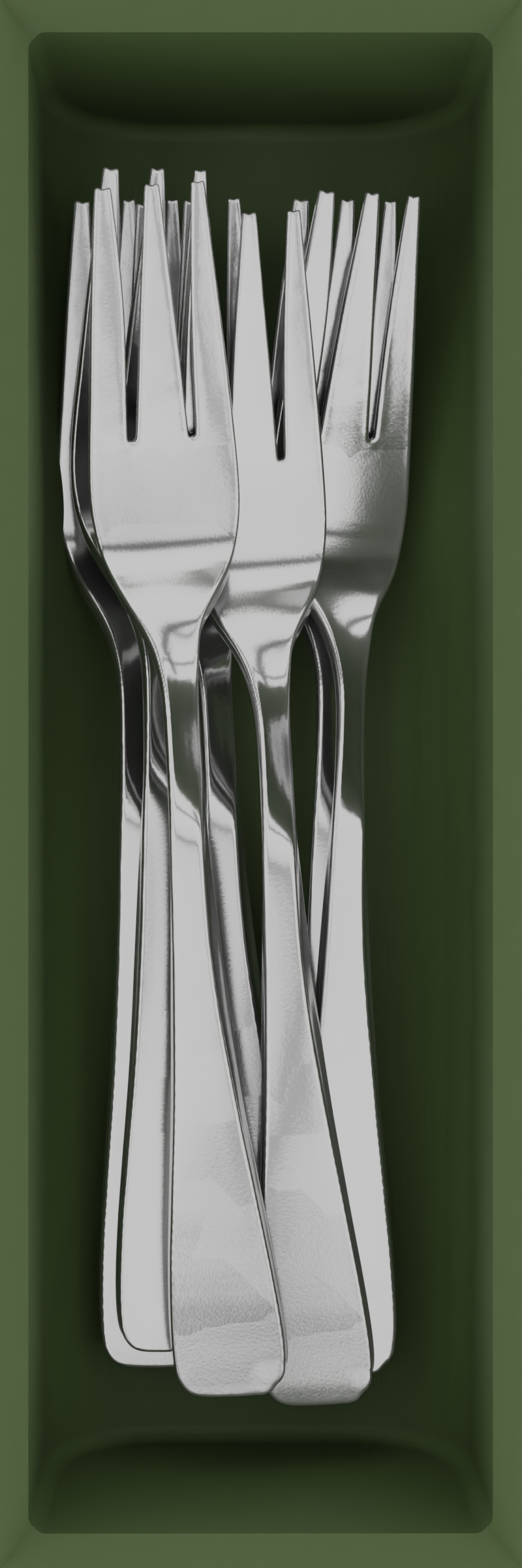 Small Fork & Spoon Module 2x6 - Drawer Builder - Olive Green - Show