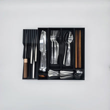 Load image into Gallery viewer, Space Saving Cutlery Organizer with Knife Block - Standard - Charcoal Black - View 1
