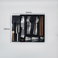 Load image into Gallery viewer, Space Saving Cutlery Organizer with Knife Block - Standard - Charcoal Black - View 2
