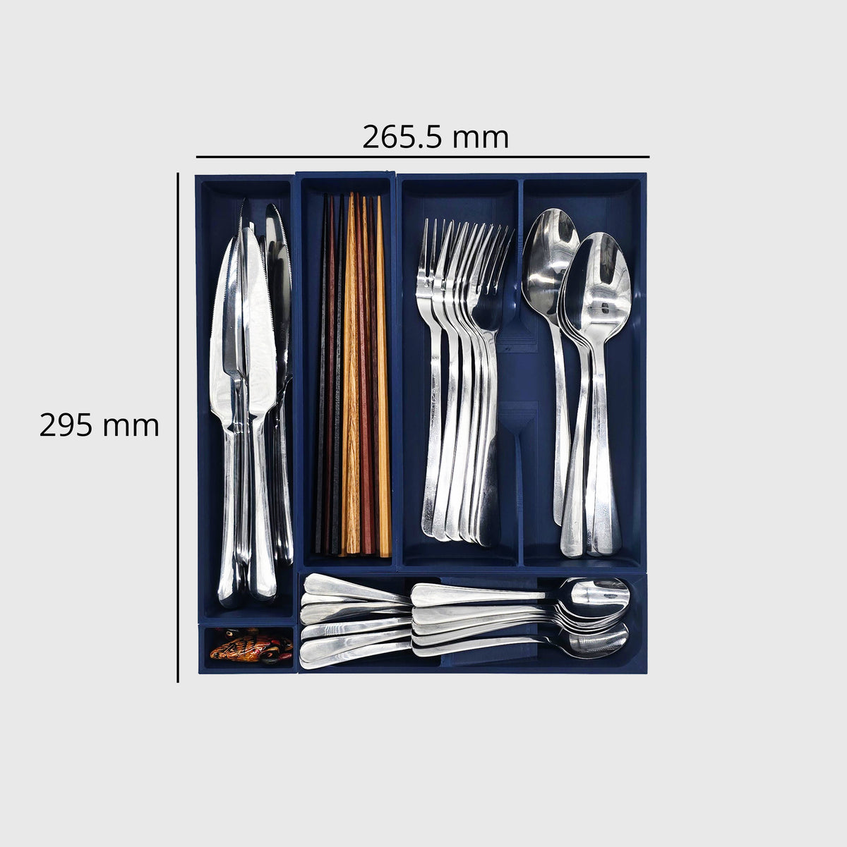 Space Saving Cutlery Organizer - Standard - Army Blue - View 2