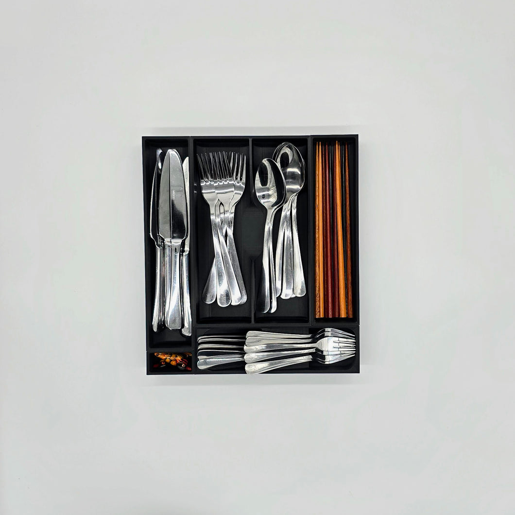 Space Saving Cutlery Organizer - Standard - Charcoal Black - View 1