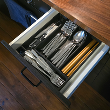 Load image into Gallery viewer, Space Saving Cutlery Organizer - Standard - Charcoal Black - View 4 - Hover
