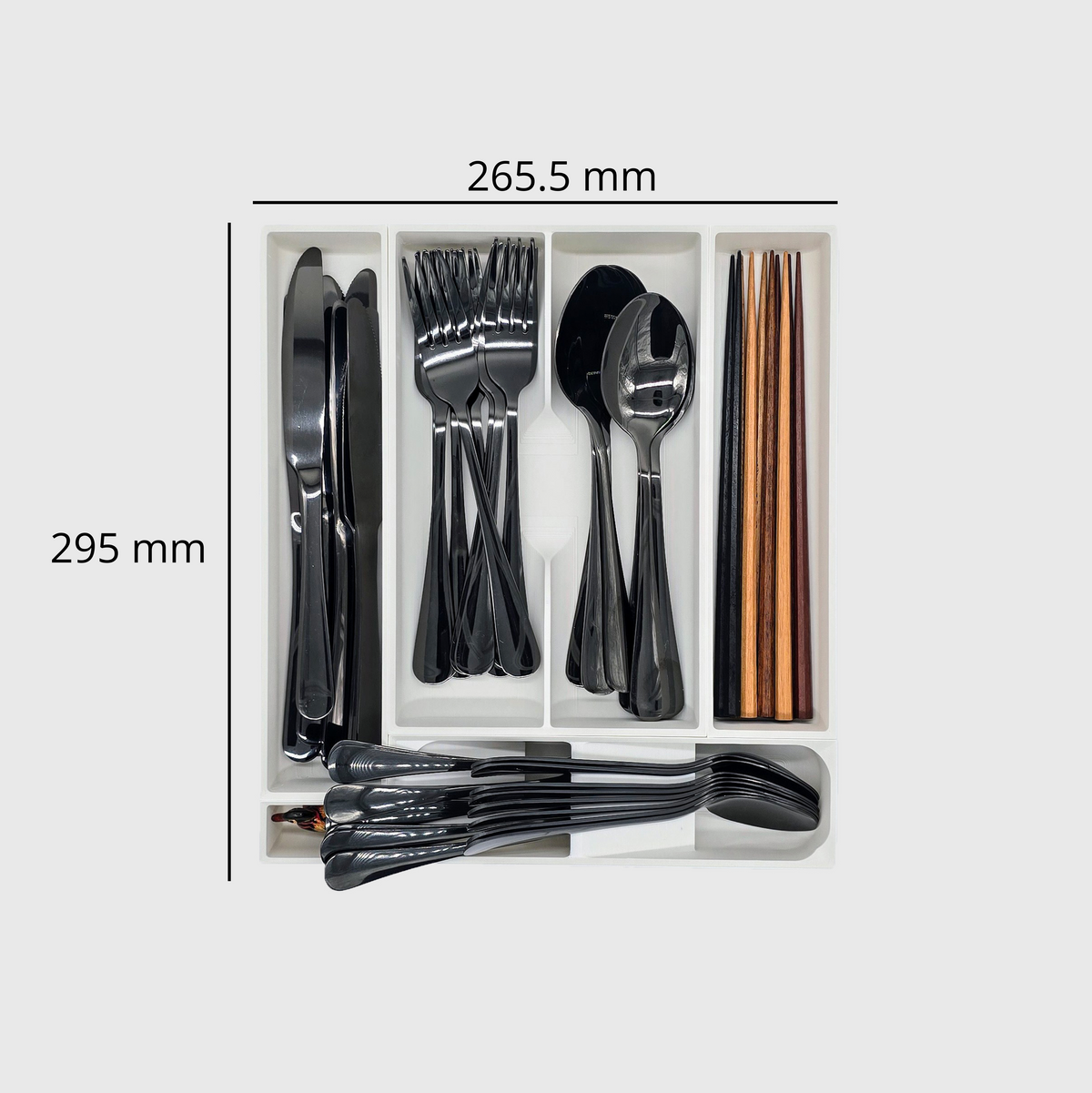 Space Saving Cutlery Organizer - Standard - Cotton White - View 2
