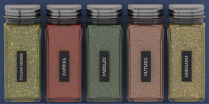 Spice Jar Organiser in Army Blue — 4×8 modular drawer organiser, food-safe PLA bioplastic, shown placed in a kitchen drawer layout