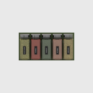 Spice Jar Organiser in Olive Green — 4×8 modular drawer organiser, food-safe PLA bioplastic