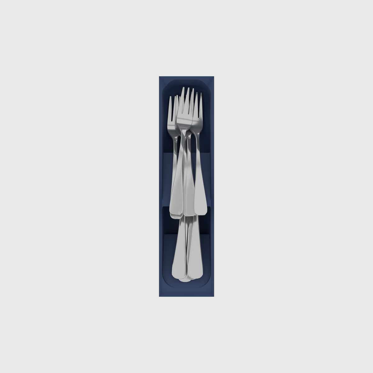 2-Tier Fork and Spoon Organiser in Army Blue — 8×2 modular drawer organiser, food-safe PLA bioplastic