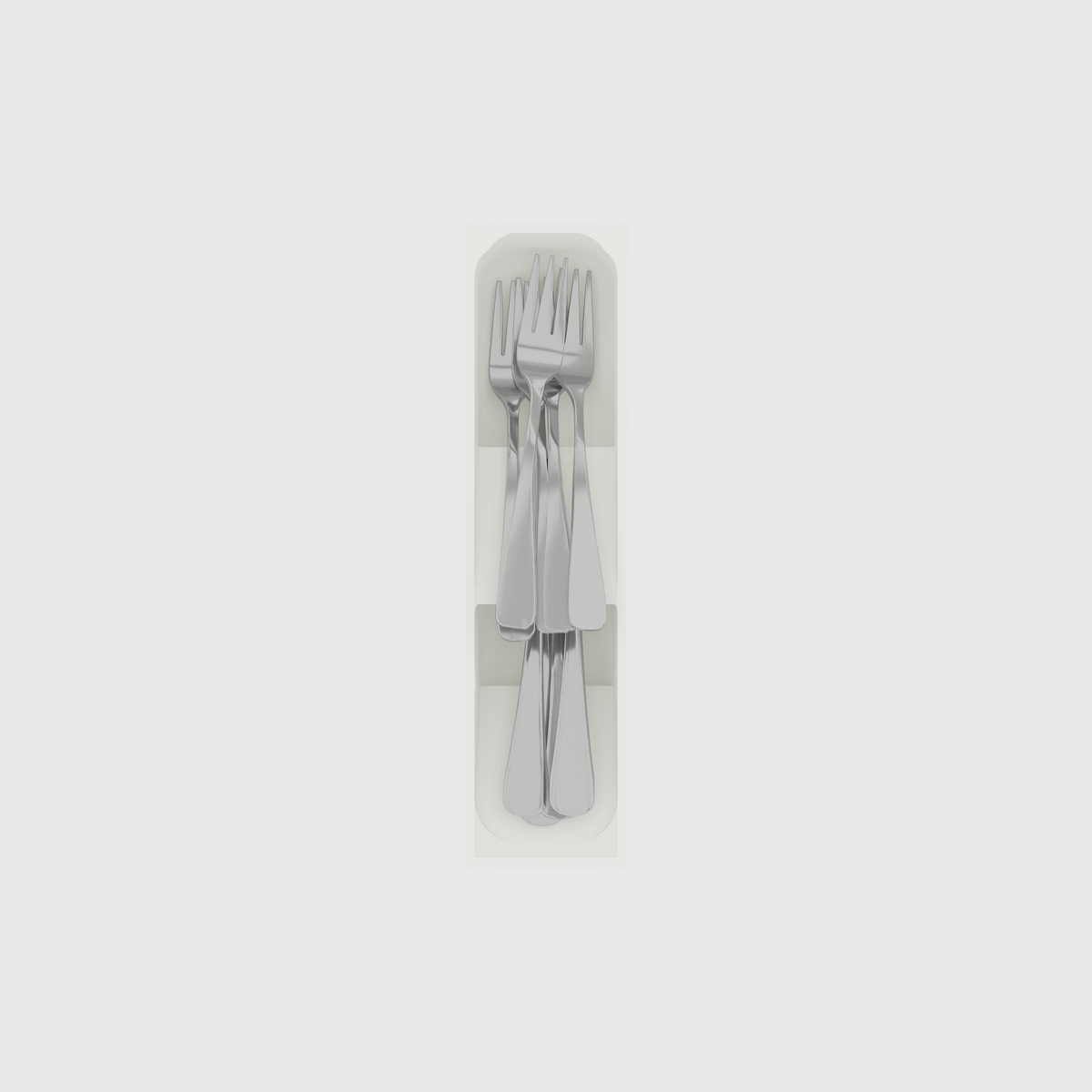 2-Tier Fork and Spoon Organiser in Cotton White — 8×2 modular drawer organiser, food-safe PLA bioplastic