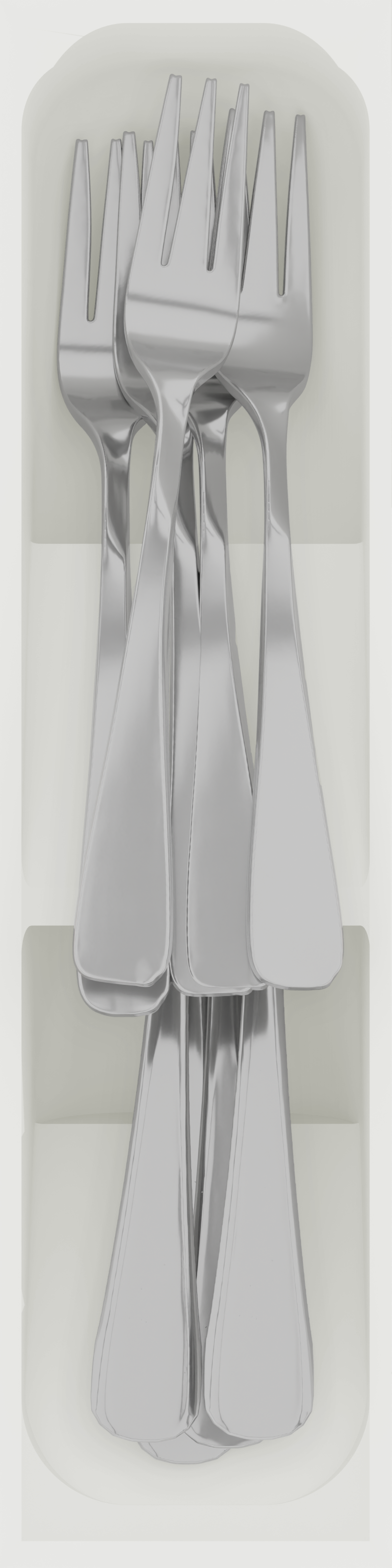 Stacked Small Fork & Spoons Module 8x2 - Drawer Builder - Cotton White - Show