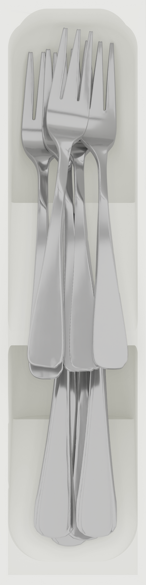 Stacked Small Fork & Spoons Module 8x2 - Drawer Builder - Cotton White - Show