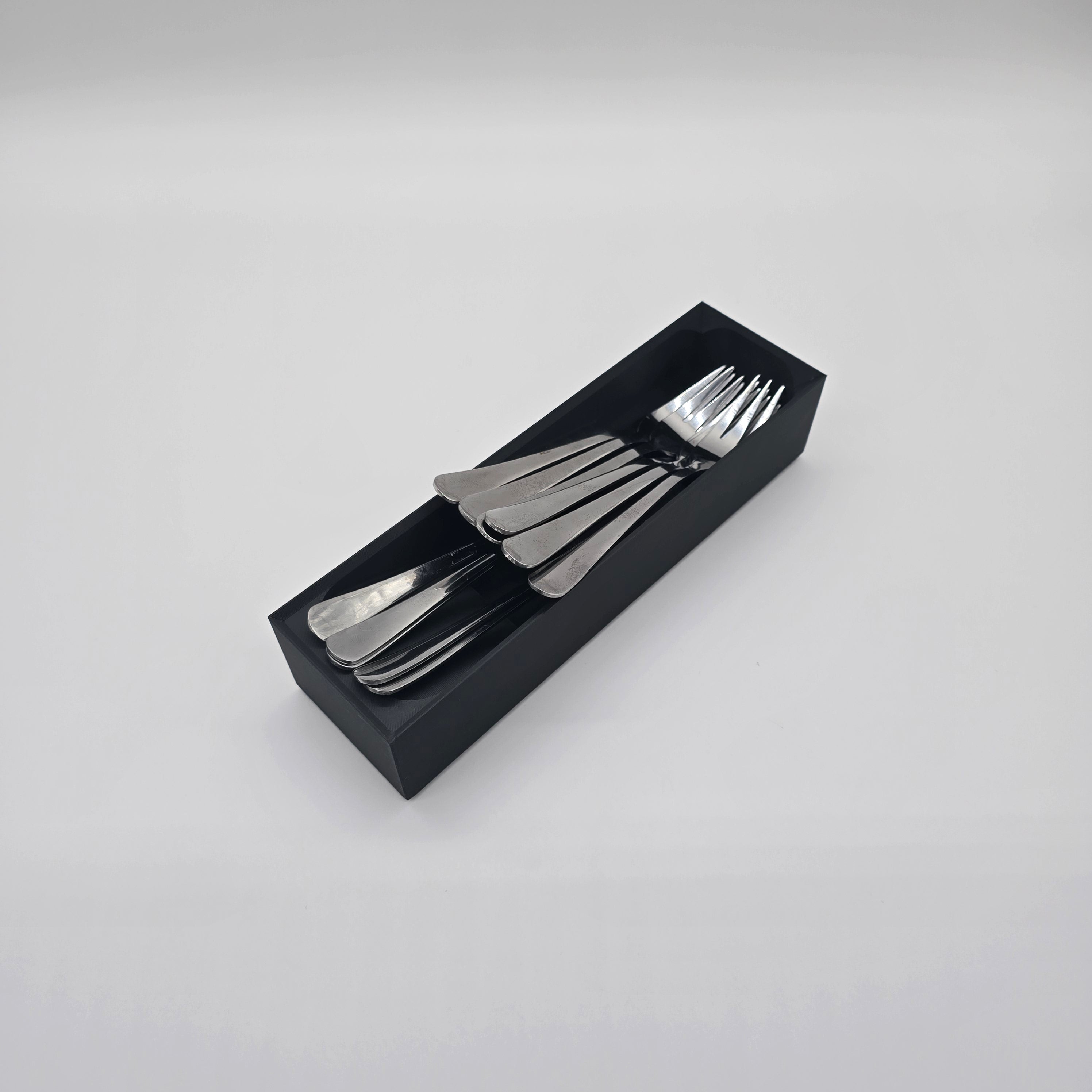 Stacked Small Fork & Spoons Module 8x2 - Standard - Charcoal Black - View 1