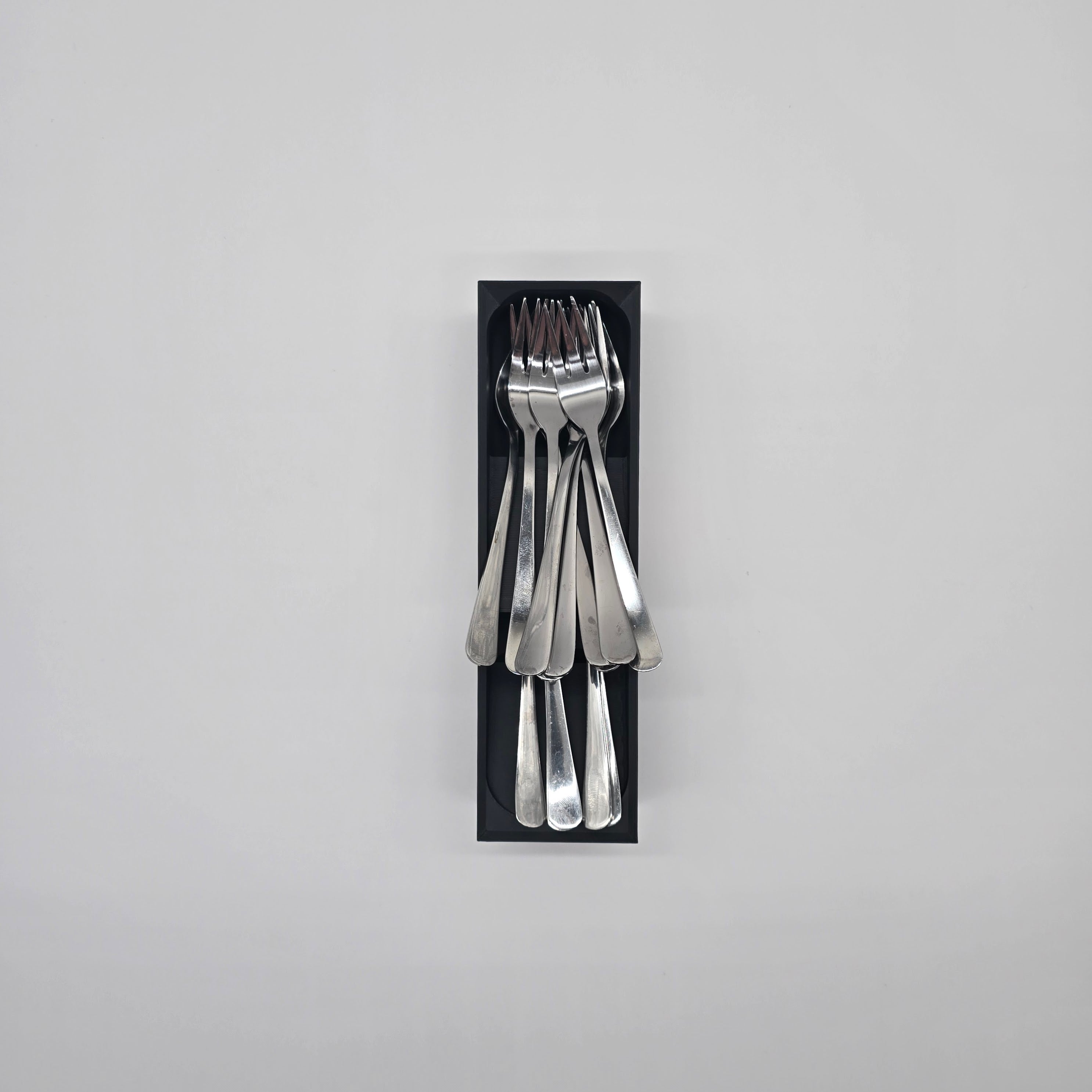 Stacked Small Fork & Spoons Module 8x2 - Standard - Charcoal Black - View 2