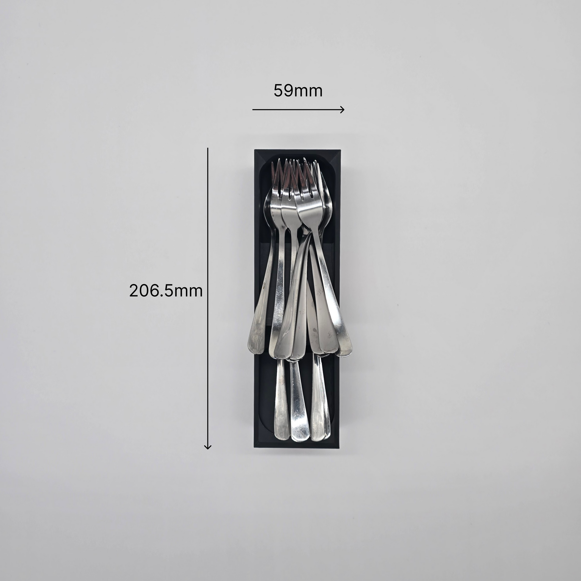 Stacked Small Fork & Spoons Module 8x2 - Standard - Charcoal Black - View 3