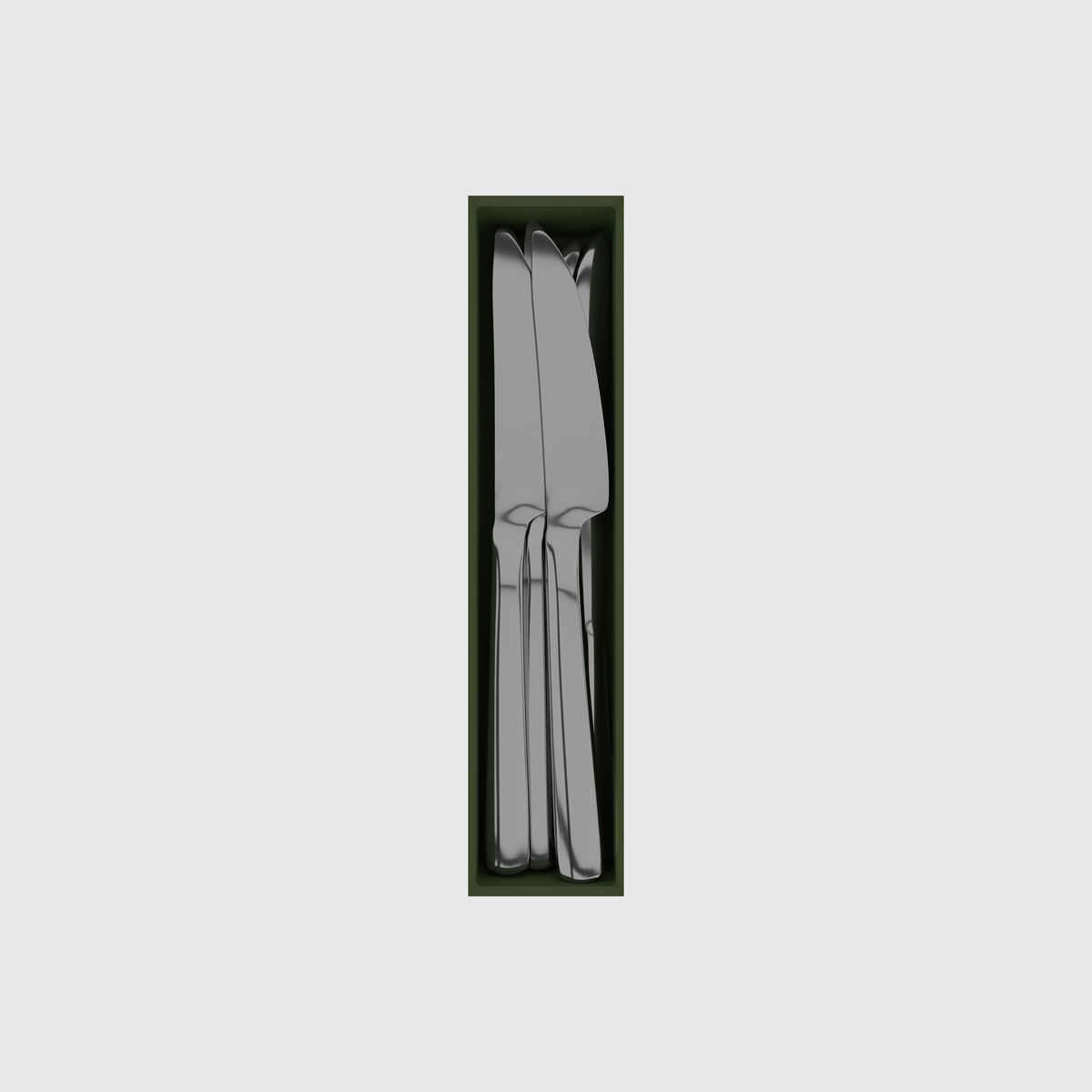 Compact Utensil Organiser in Olive Green — 9×2 modular drawer organiser, food-safe PLA bioplastic