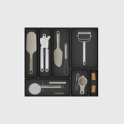 Wide Kitchen Tool Set, 442.5 × 472 mm — Charcoal Black filled example layout
