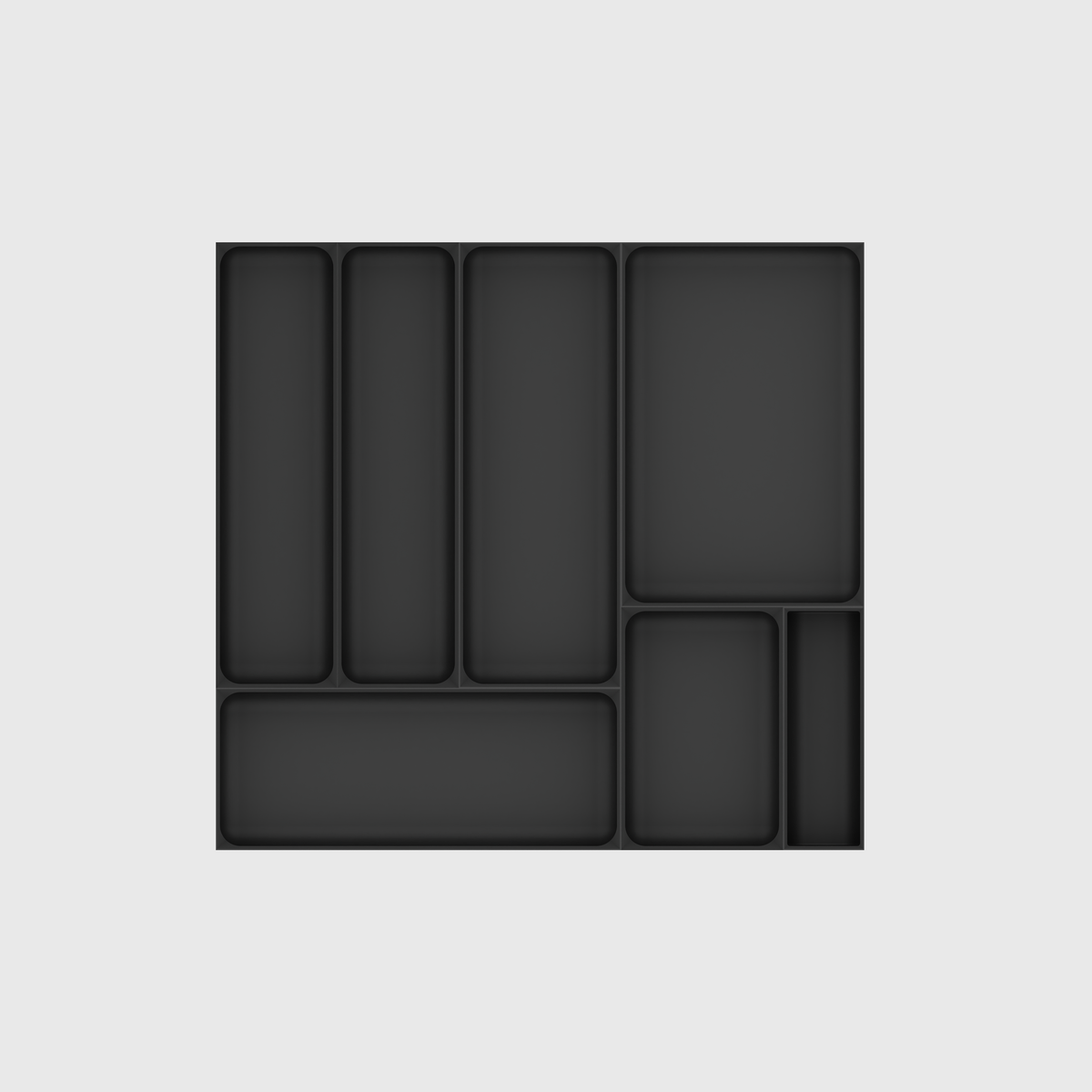 Wide Kitchen Tool Set, 442.5 × 472 mm — Charcoal Black empty module layout